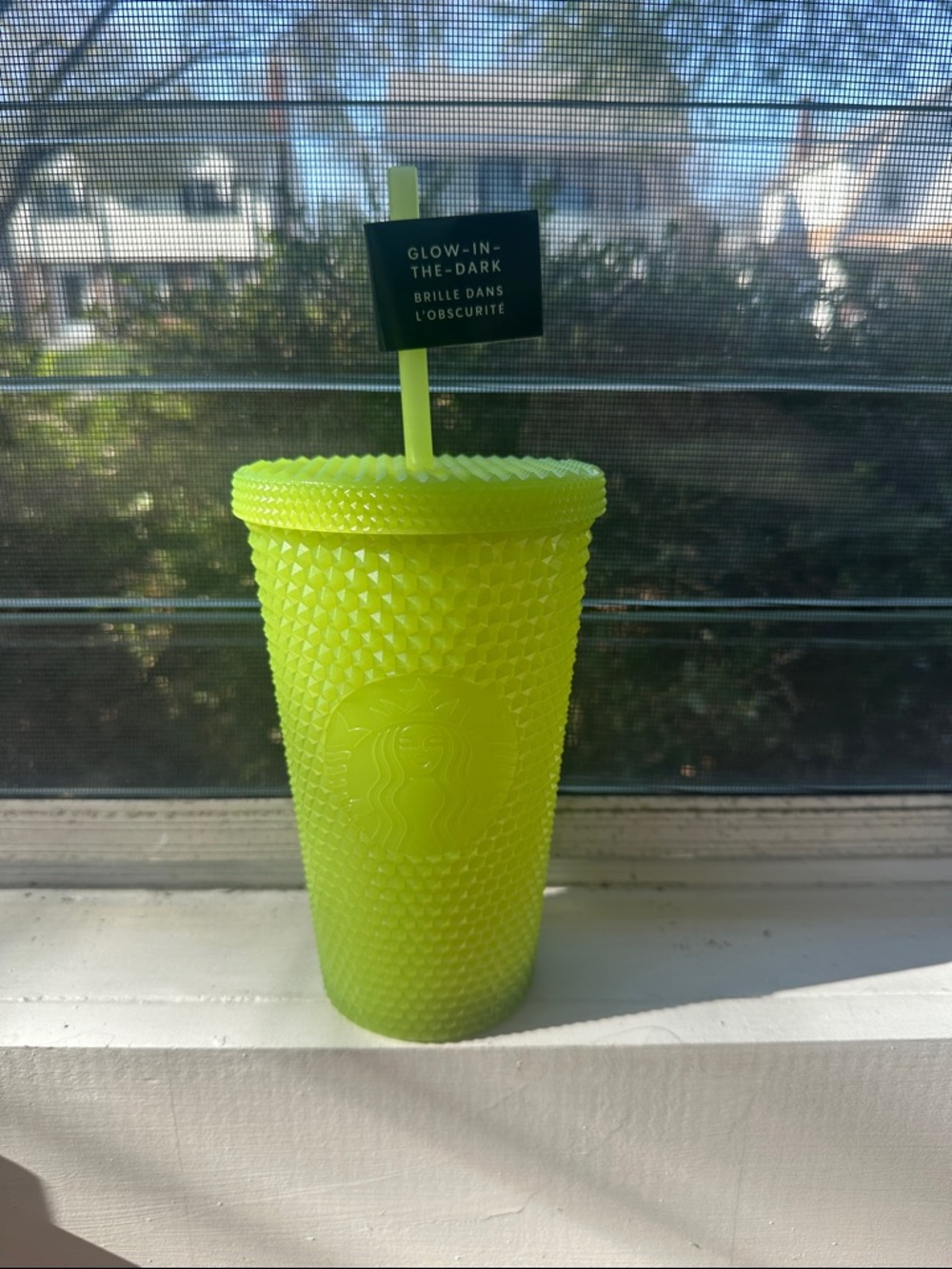 Starbucks Glow-In-The-Dark Studded Tumbler - Neon Yellow-Green